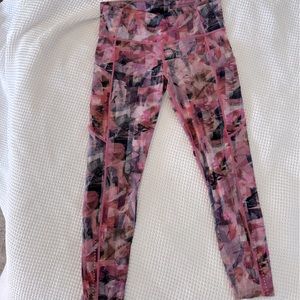 Lululemon Sun Dazed Multi Pink - Fast and Free High Rise Tight 25” size 10